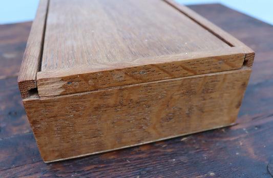 Vintage Oak Sliding Top Box - Bonsai Tool Box