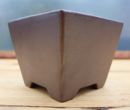 Wood-Fired Square Bonsai Pot — 5.3" (13cm)