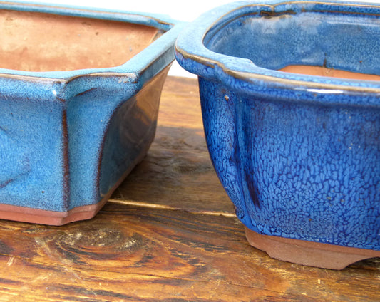 Glazed Bonsai Pots x 2 - 10" Used