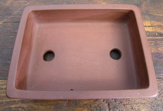 Exhibition Quality Rectangular Unglazed Bonsai Pot - 5"