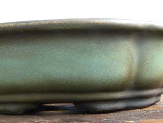 EXCEPTIONAL Oval Glazed Bonsai Pot by Master Zhu - 12"