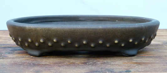 EXCEPTIONAL Oval Glazed Bonsai Pot by Master Zhu