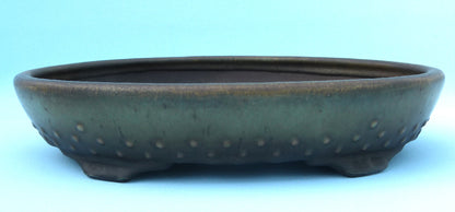 EXCEPTIONAL Oval Glazed Bonsai Pot by Master Zhu - 16" Oval
