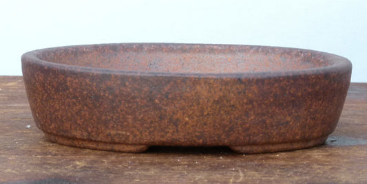 Exhibition Quality Shallow Oval Unglazed Bonsai Pot - 5"