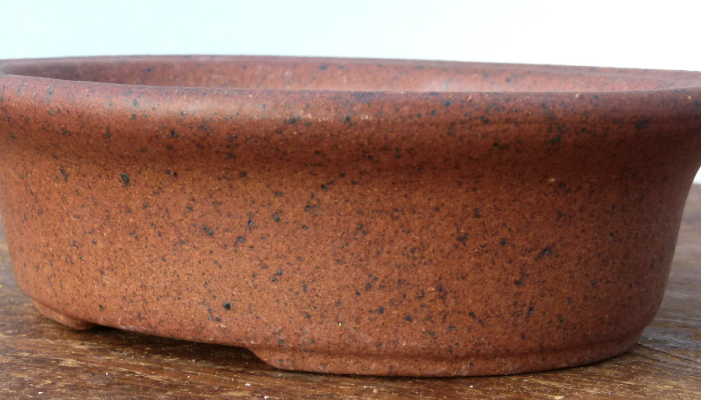 Exhibition Quality Oval Unglazed Bonsai Pot - 5"