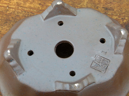 Exhibition Quality Flower Shape Unglazed Bonsai Pot - 7"