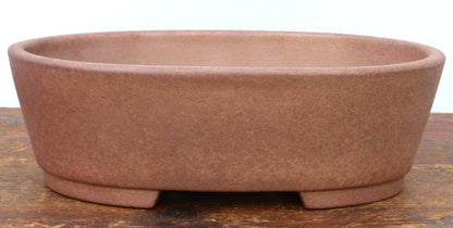Exhibition Quality Deep Oval Unglazed Bonsai Pot - 9"