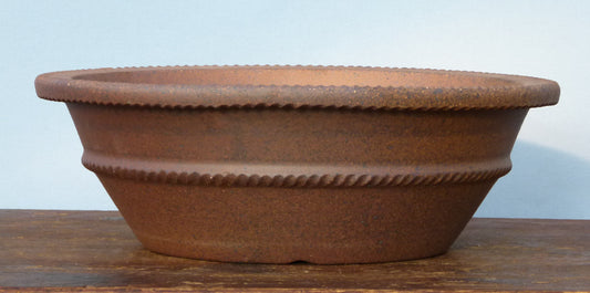 Exhibition Quality Round Unglazed Bonsai Pot - 13"