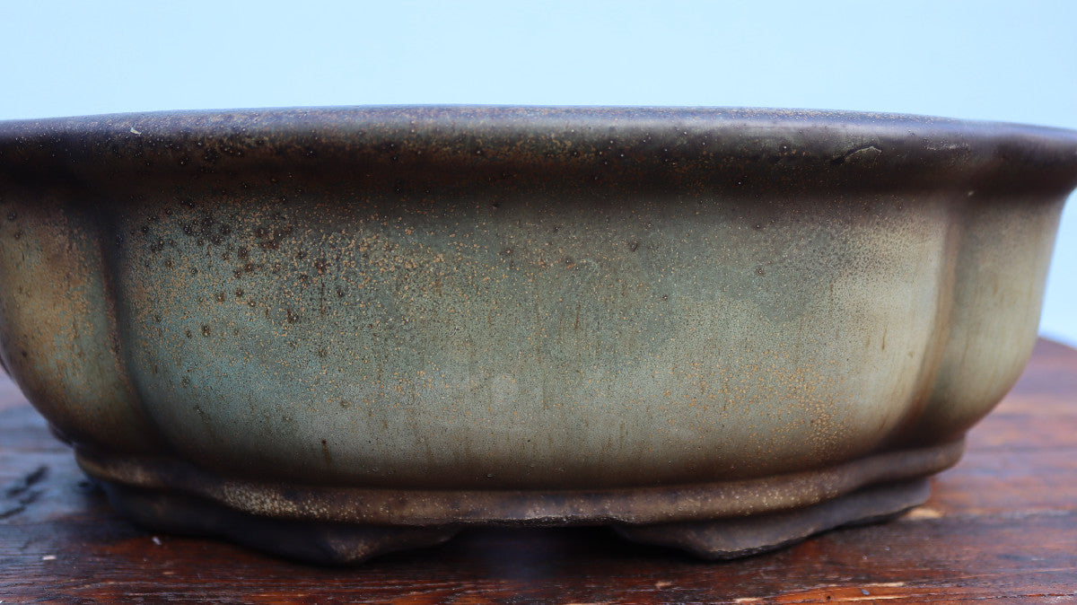 EXCEPTIONAL Oval Glazed Bonsai Pot by Master Zhu - 16"