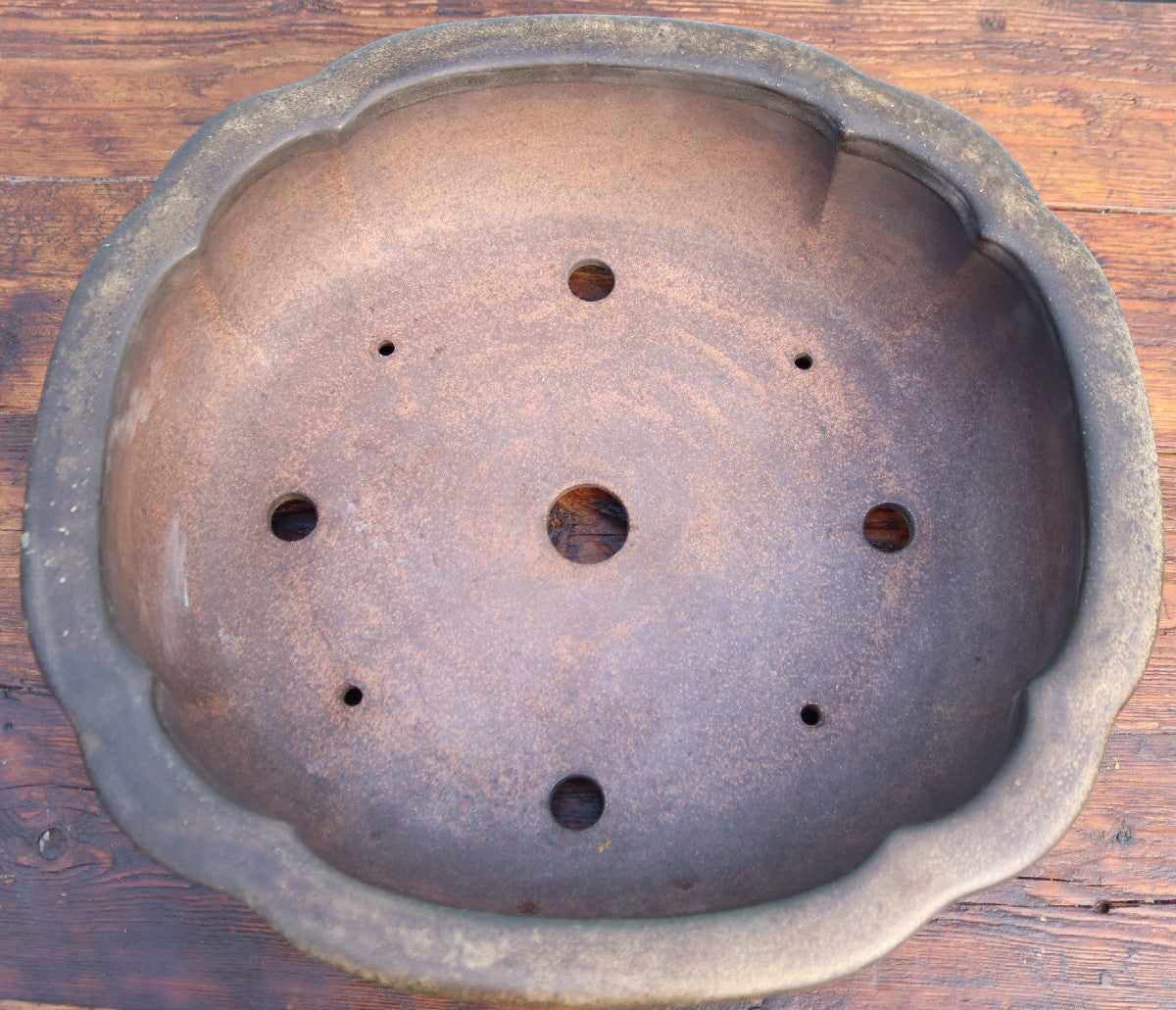 EXCEPTIONAL Oval Glazed Bonsai Pot by Master Zhu - 16"
