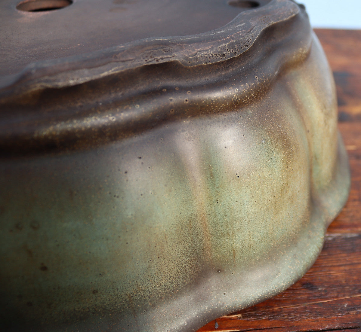 EXCEPTIONAL Oval Glazed Bonsai Pot by Master Zhu - 16"