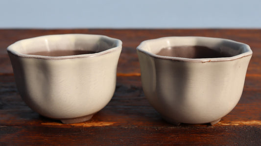 Japanese Small Glazed Bonsai Pots x 2 - Used