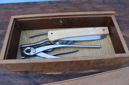 Vintage Oak Sliding Top Box - Bonsai Tool Box
