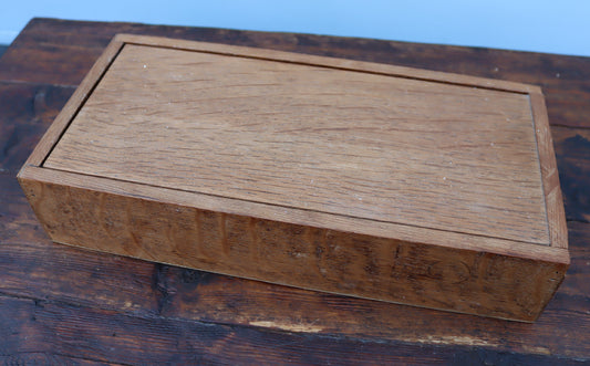 Vintage Oak Sliding Top Box - Bonsai Tool Box