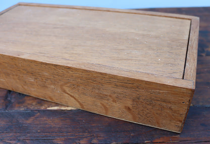 Vintage Oak Sliding Top Box - Bonsai Tool Box