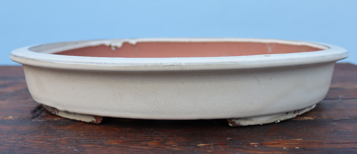 Shallow Oval Glazed Bonsai Pot 16" - SECOND