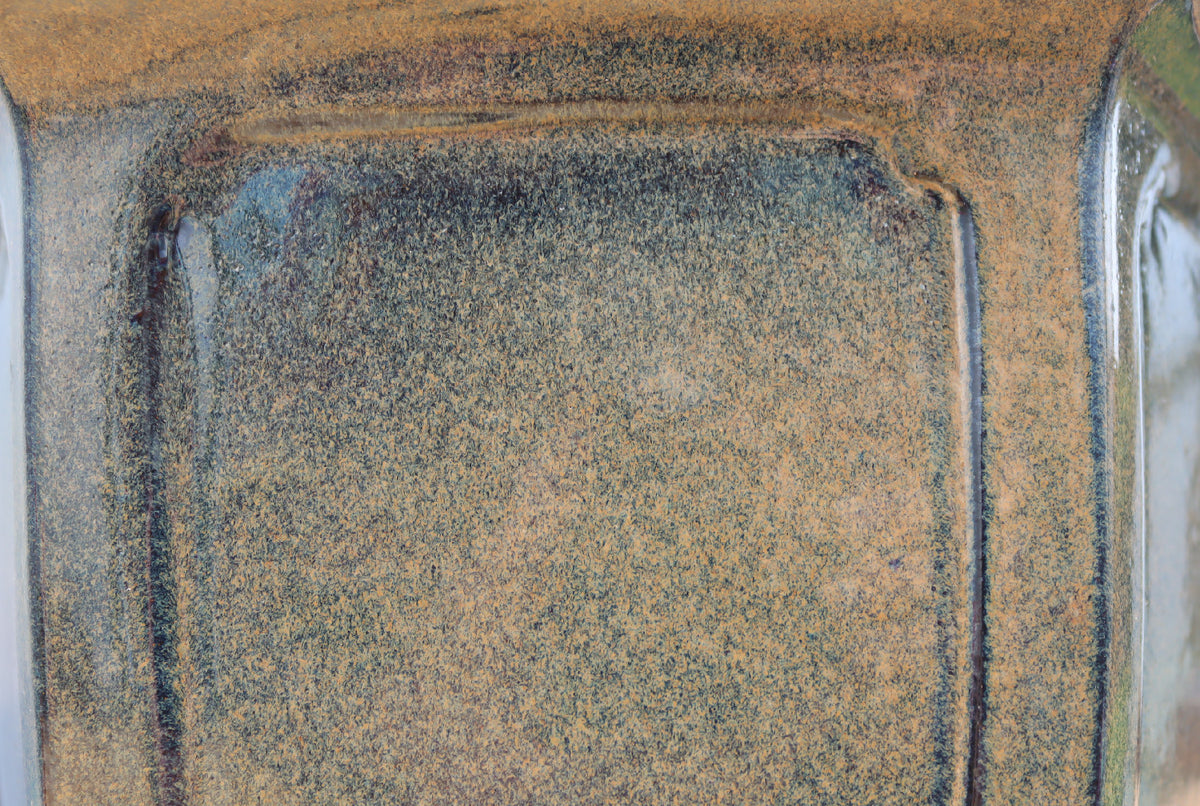 Olive Grey Glazed Cascade Style Bonsai Pot
