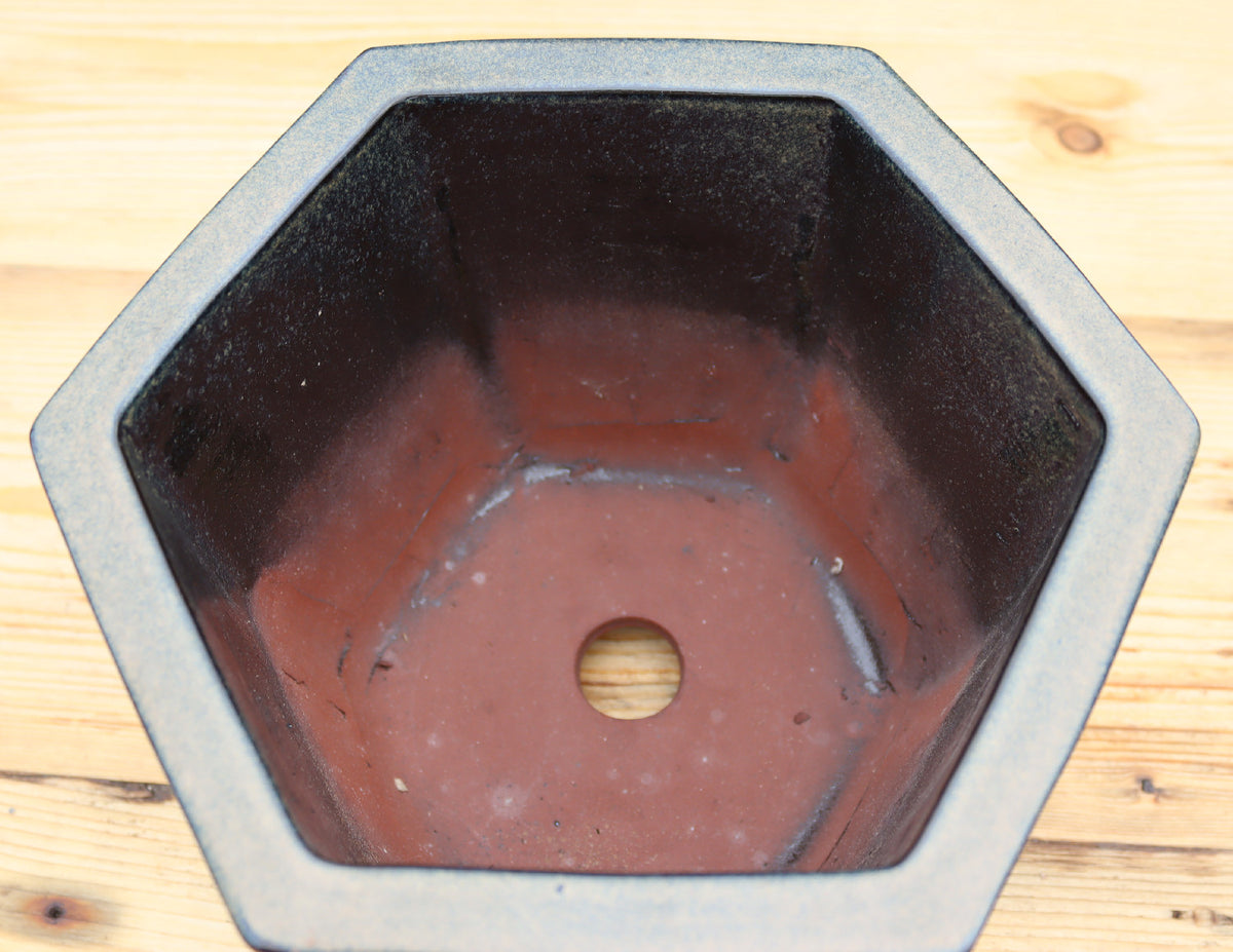 Olive Grey Glazed Cascade Style Bonsai Pot 