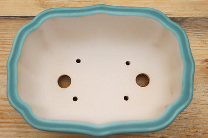 Exhibition Quality Glazed Rectangular Bonsai Pot - 8.5"