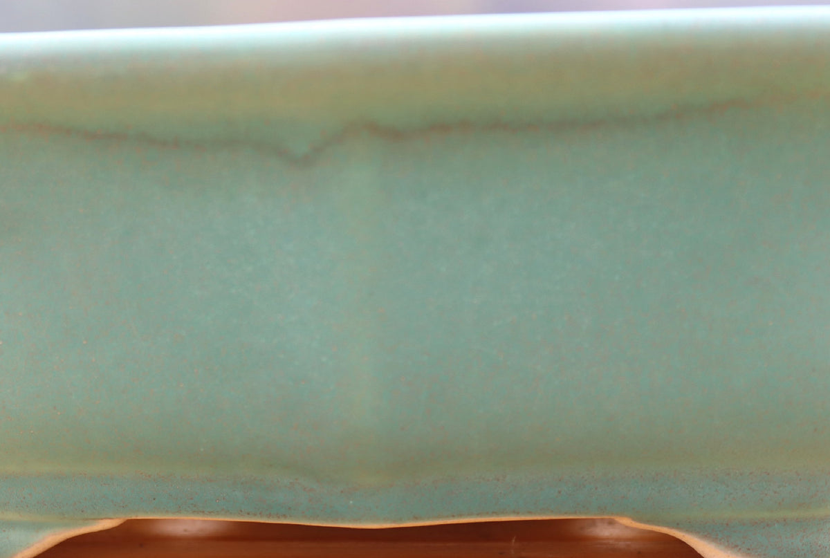 Exhibition Quality Glazed Rectangular Bonsai Pot - 8.5"