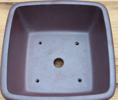 Wood-Fired Square Bonsai Pot — 8.3" (21cm) 