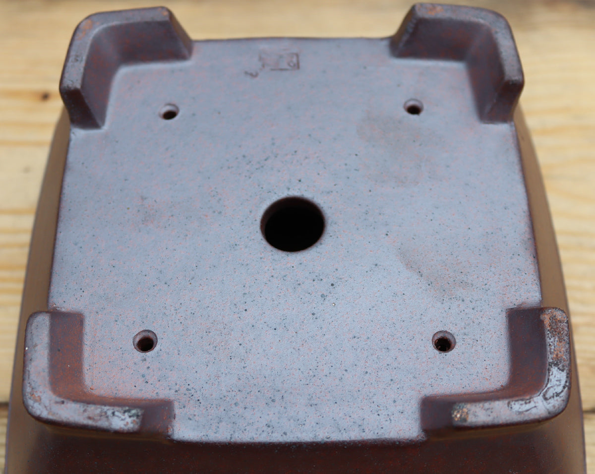 Wood-Fired Square Bonsai Pot — 8.3" (21cm) 