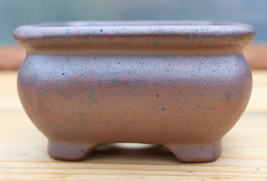 Wood-Fired Square Bonsai Pot — 5.1" (13cm)