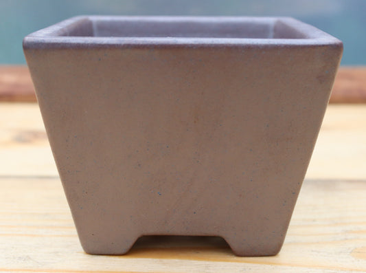 Wood-Fired Square Bonsai Pot — 5.3" (13cm)