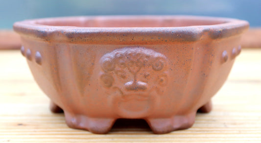 Wood-Fired Round Bonsai Pot — 6.7" (17cm) Unglazed Stoneware