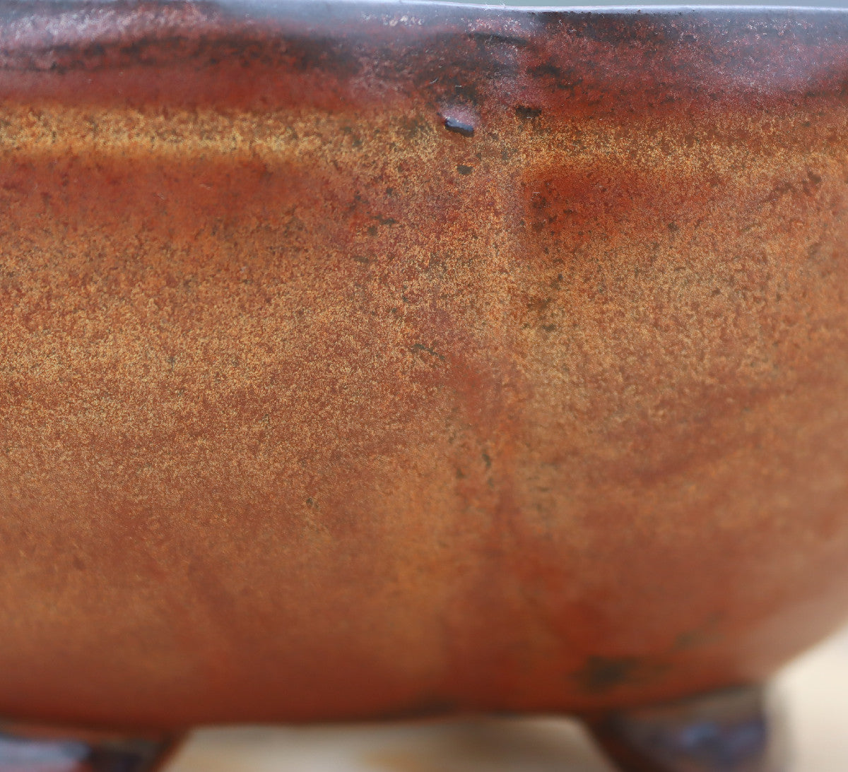8" (20cm) Oval Copper Glazed Bonsai Plant Pot | Slip Cast Ceramic
