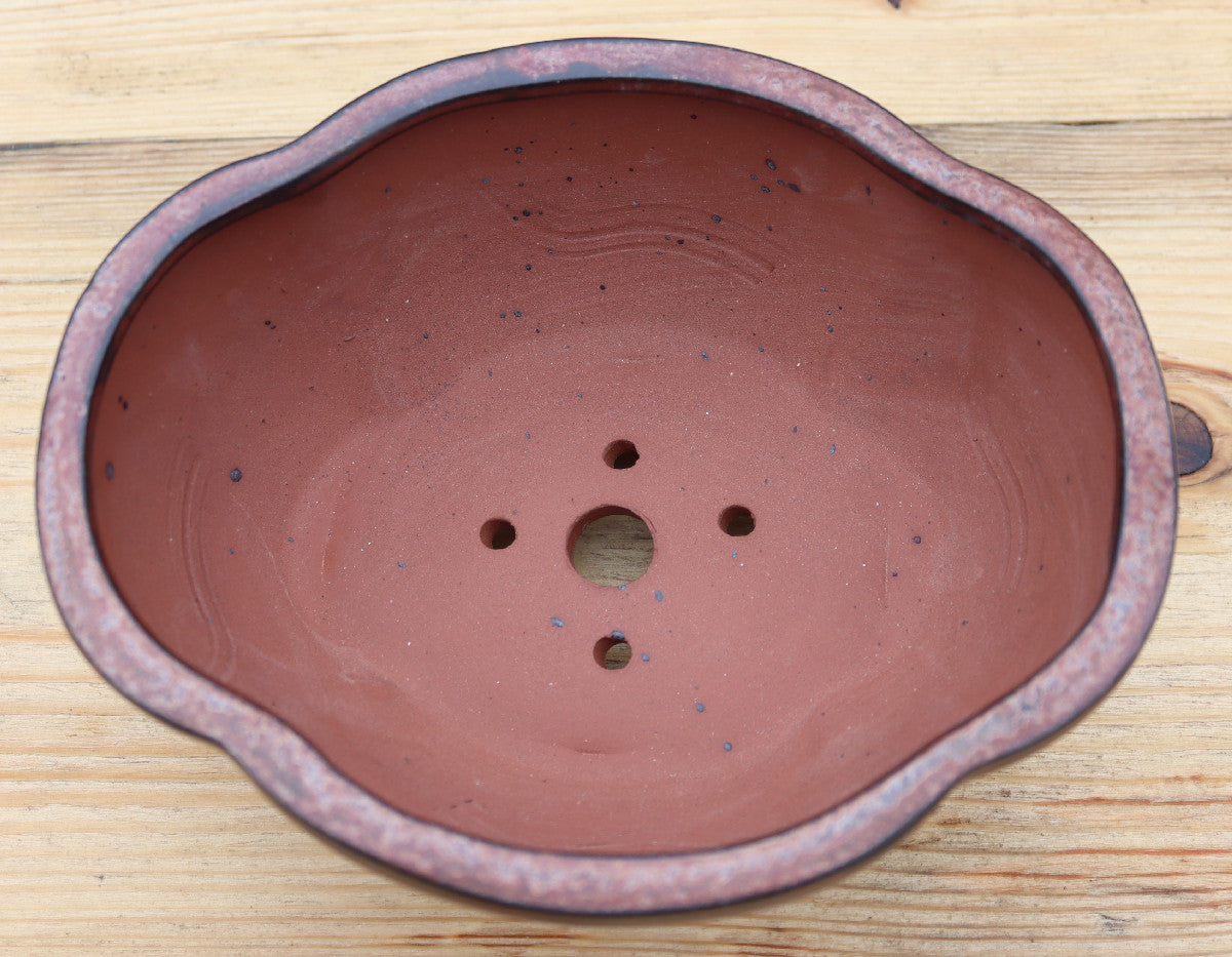 8" (20cm) Oval Copper Glazed Bonsai Plant Pot | Slip Cast Ceramic