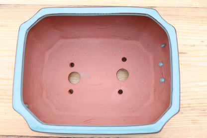 8.3" (21cm) Rectangular Teal Green Glazed Bonsai Plant Pot | Slip Cast Ceramic
