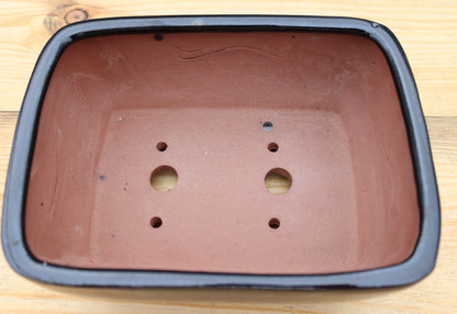 Rectangular Black Glazed Bonsai Plant Pot | Slip Cast Ceramic