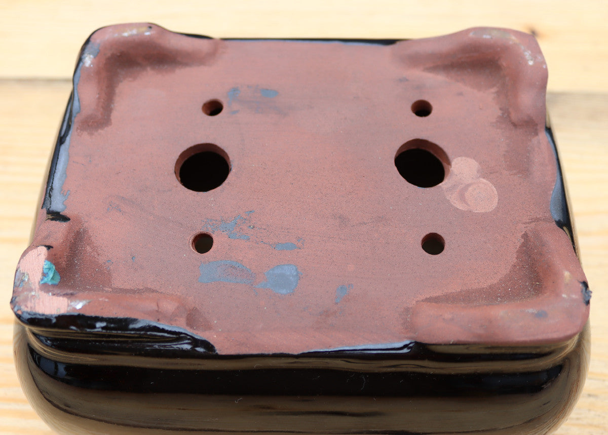 Rectangular Black Glazed Bonsai Plant Pot | Slip Cast Ceramic