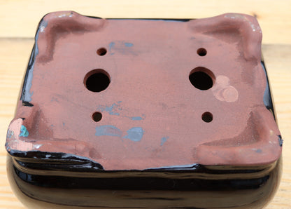 Rectangular Black Glazed Bonsai Plant Pot | Slip Cast Ceramic