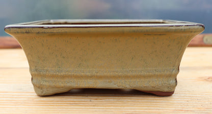 Rectangular Olive Glazed Bonsai Plant Pot | Slip Cast Ceramic