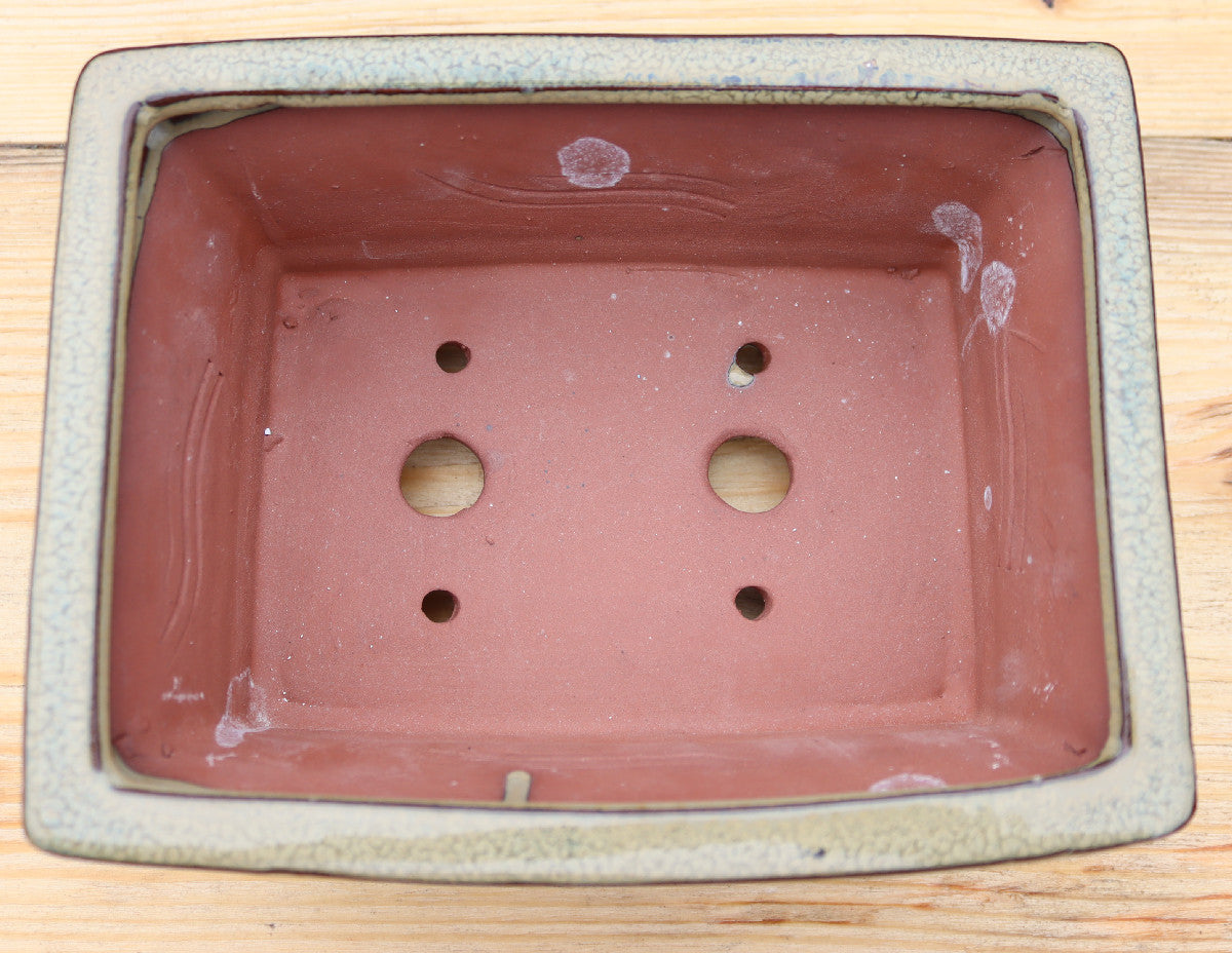 Rectangular Olive Glazed Bonsai Plant Pot | Slip Cast Ceramic
