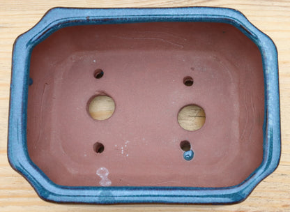 6.5" (16.5cm) Rectangular Turquoise Glazed Bonsai Plant Pot | Slip Cast Ceramic