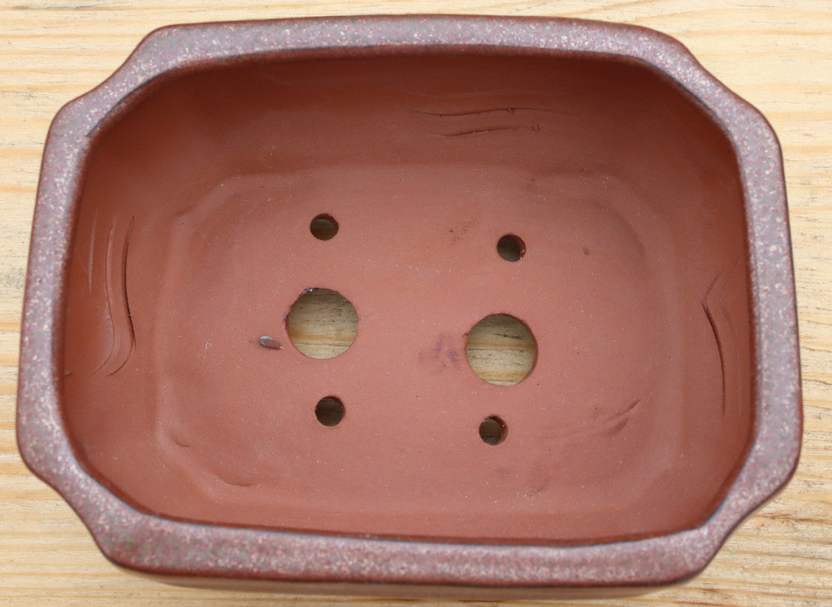 6.5" (16.5cm) Rectangular Copper Glazed Bonsai Plant Pot | Slip Cast Ceramic