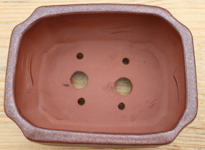 6.5" (16.5cm) Rectangular Copper Glazed Bonsai Plant Pot | Slip Cast Ceramic