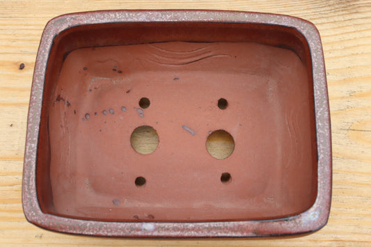 6.3" (16cm) Rectangular Copper Glazed Bonsai Plant Pot | Slip Cast Ceramic
