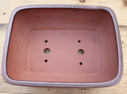 10.6" (27cm) Rectangular Copper Glazed Bonsai Plant Pot | Slip Cast Ceramic