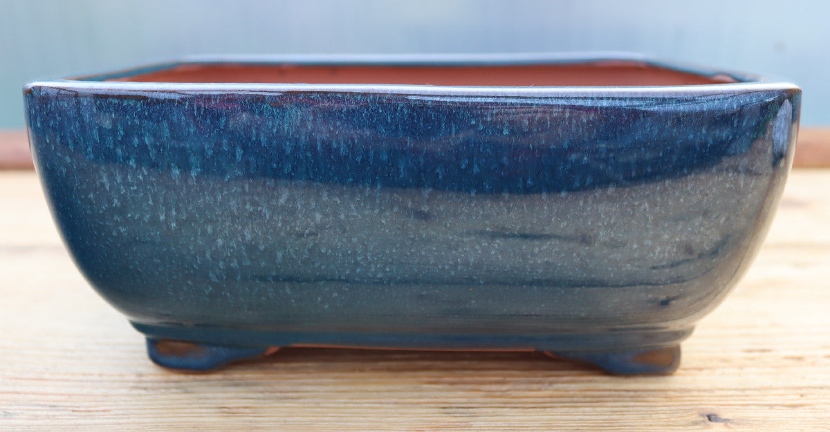 10.6" (27cm) Rectangular Turquoise Glazed Bonsai Plant Pot | Slip Cast Ceramic