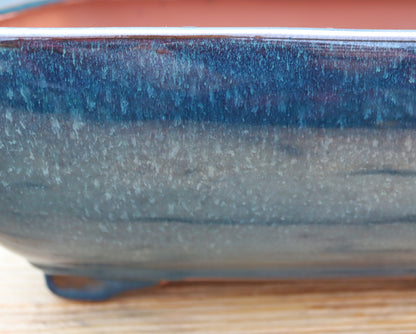 10.6" (27cm) Rectangular Turquoise Glazed Bonsai Plant Pot | Slip Cast Ceramic