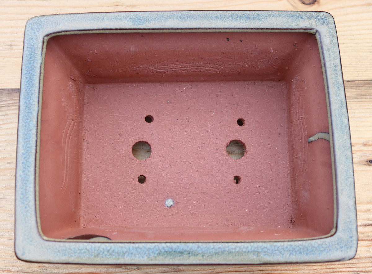 10.2" (26cm) Rectangular Olive Glazed Bonsai Plant Pot | Slip Cast Ceramic