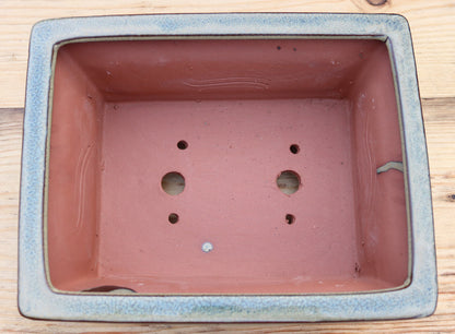 10.2" (26cm) Rectangular Olive Glazed Bonsai Plant Pot | Slip Cast Ceramic