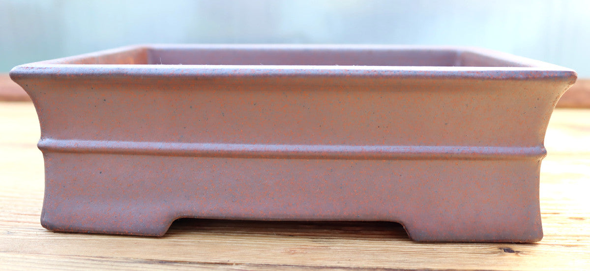 10.3" (26cm) Wood-Fired Rectangular Bonsai Pot