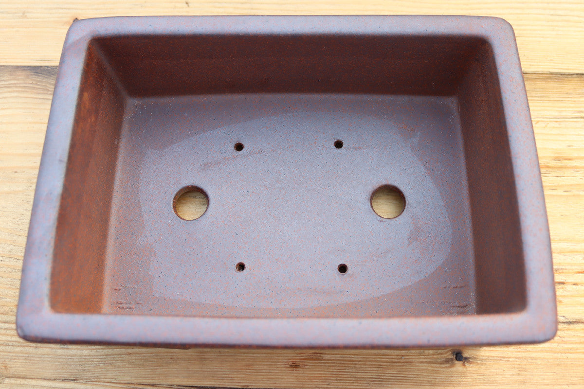 10.3" (26cm) Wood-Fired Rectangular Bonsai Pot