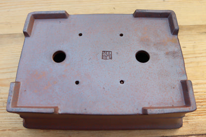 10.3" (26cm) Wood-Fired Rectangular Bonsai Pot