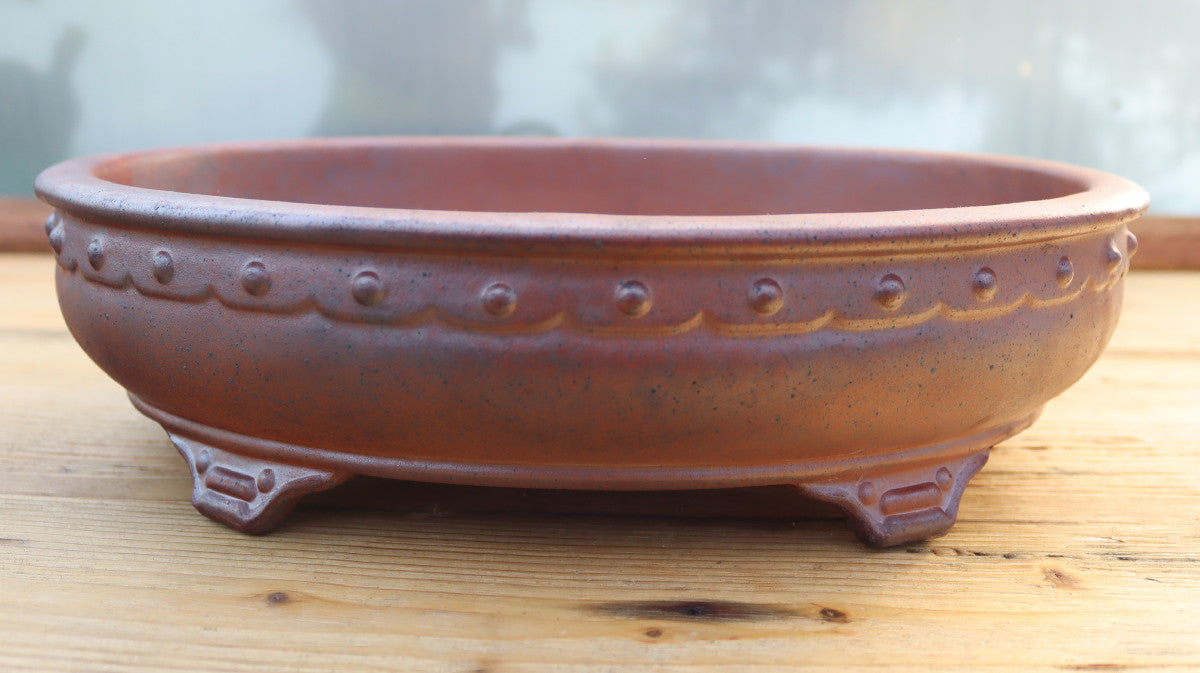 13.8" (35cm) Wood-Fired Oval Bonsai Pot